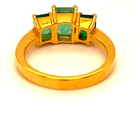 Panjshir Emerald 2.05ct Solid 22K Yellow Gold Ring - Picture 6 of 8